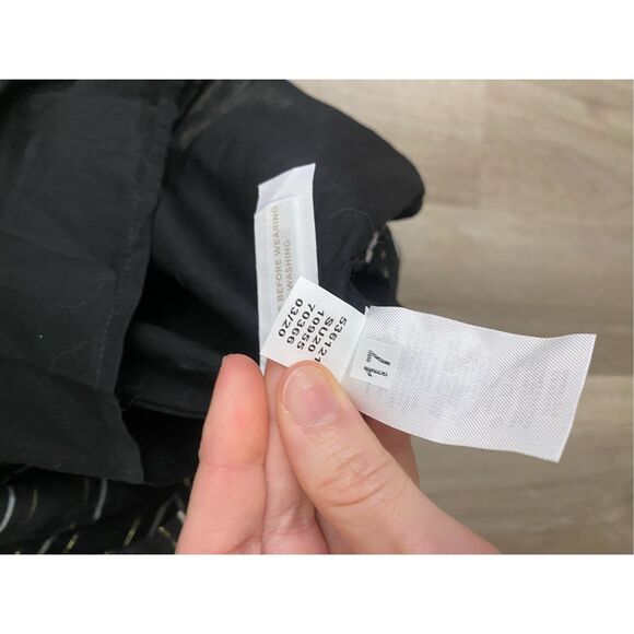 Ann Taylor NWT Metallic Stripe Tie Neck Shift Dress In Black, Sz 6, MP $139 - Picture 10 of 10